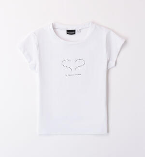 T-shirt per ragazza tinta unita BIANCO