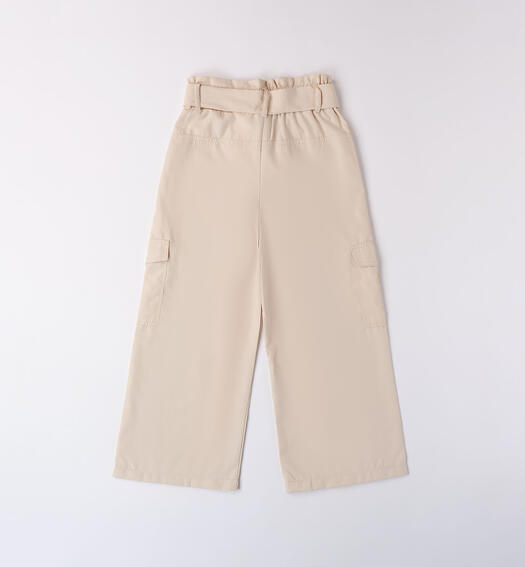 Pantaloni larghi ragazza BEIGE-1033