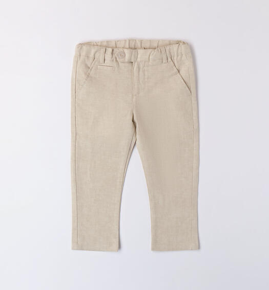 Pantaloni lino bambino BEIGE-0435