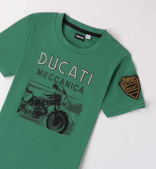 T-shirt Ducati con patch per ragazzo VERDE SALVIA-5047