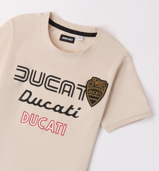 T-shirt Ducati per ragazzo 100% cotone ECRU'-0164